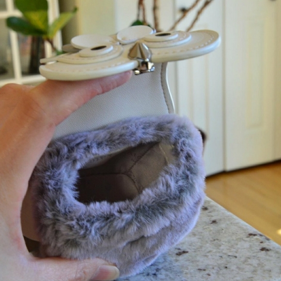 NEW Kate Spade Owl Hoot 3D Fuzzy Coin Purse Keychain - Picture 7 of 7